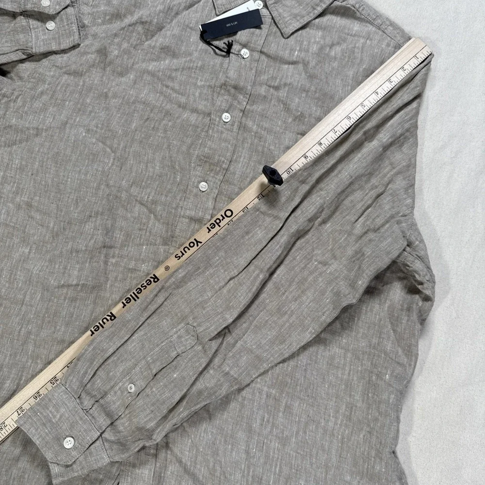 NWT Banana Republic Linen Men's Standard Poplin Button Up Shirt Size XL